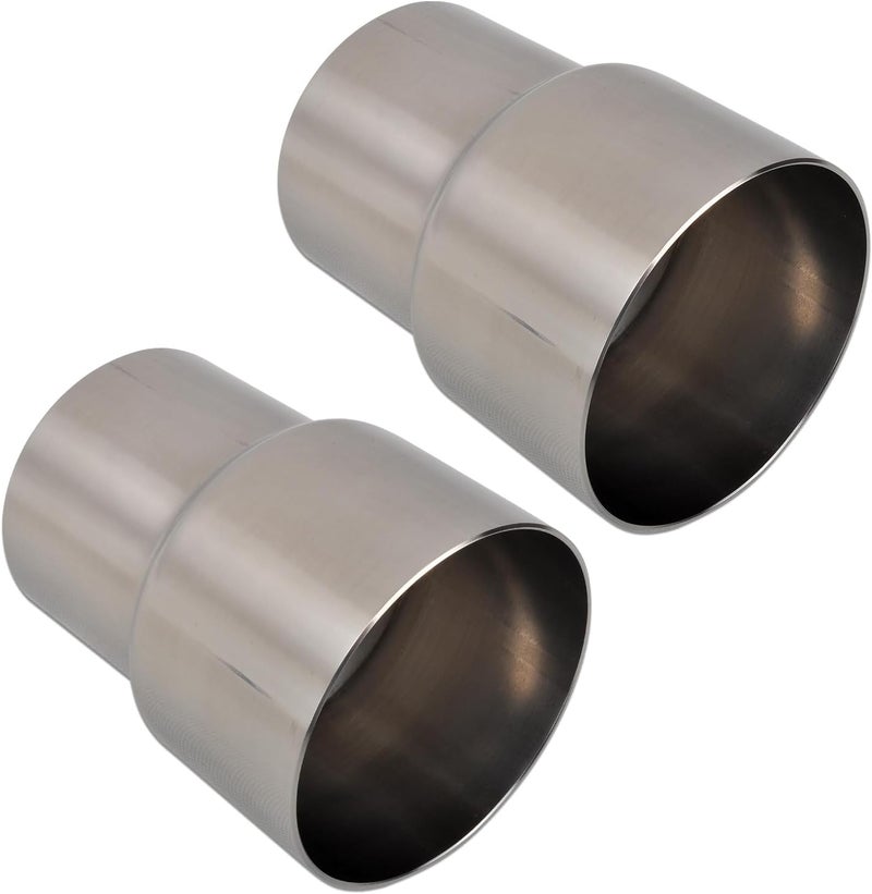 SSN Exhaust Pipe Reducer Component Adapter 2.5 Inch ID to 3.0 Inch ID Polished 304 Stainless Steel Universal ID 2.5" to ID 3.0" Exhaust Pipe Reducer Adapter 4 Inch Length-Pair - Image 1